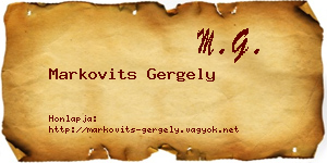 Markovits Gergely névjegykártya