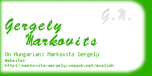 gergely markovits business card